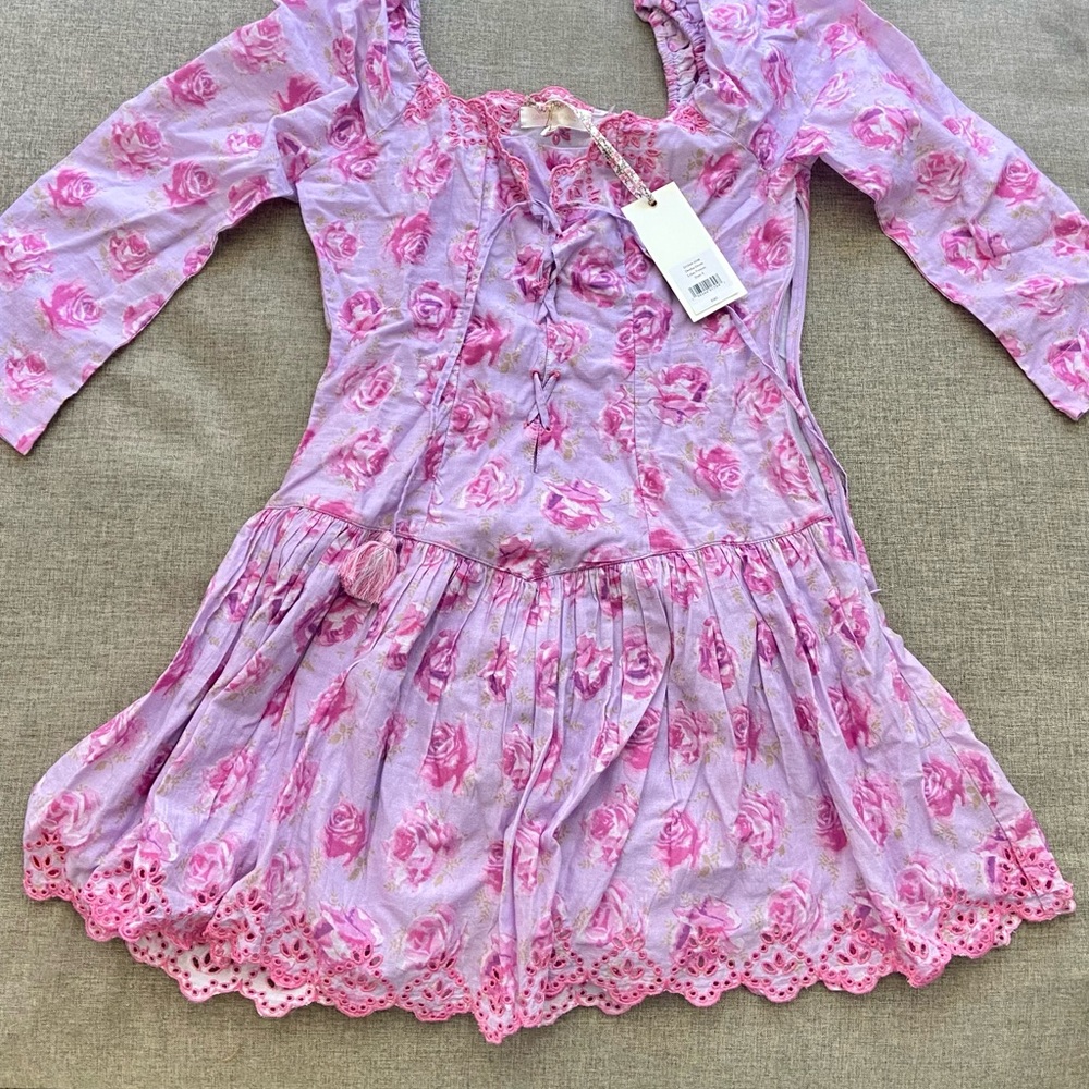 LOVESHACKFANCY Deeba tasseled floral-print broderie anglaise cotton mini dress - Picture 8 of 8